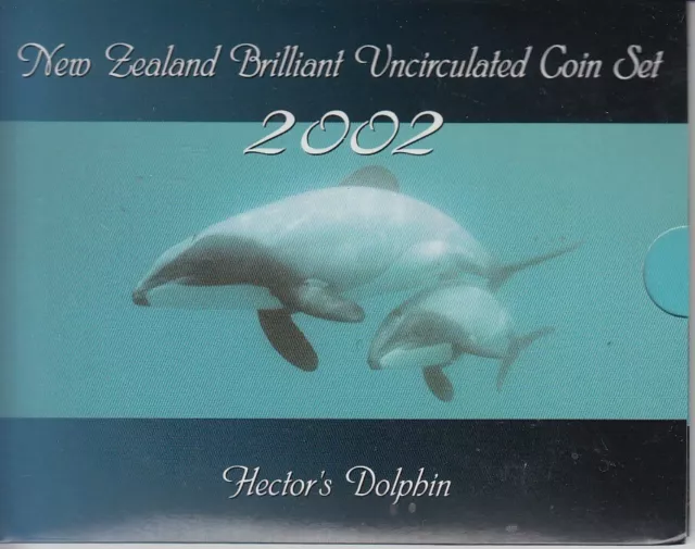 2002 New Zealand Brilliant Uncirculated Coin Set Hector's Dolphin