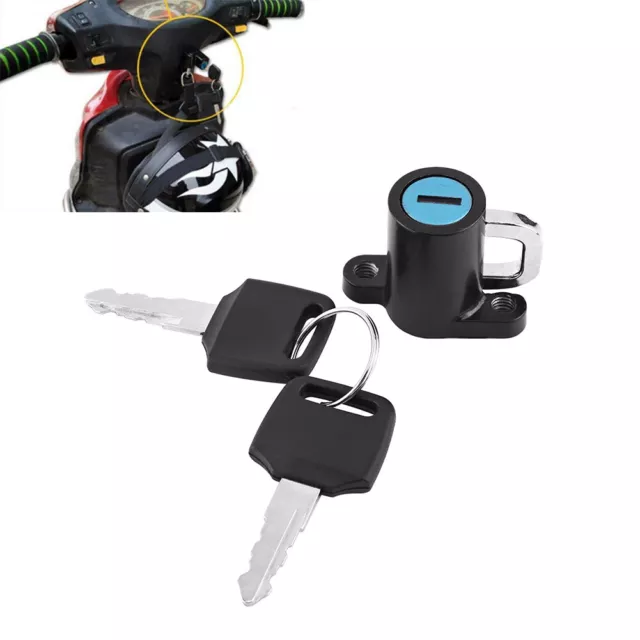 Universal Motorcycle Motorbike Bike Helmet Lock Hanging Hook With 2 Keys Set 3