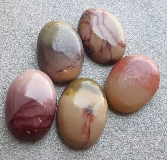 Top Quality Natural Mookaite Oval Shape Cabochon Flat Back Calibrated Gemstones