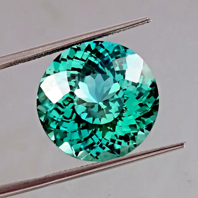 AAA 30 Ct+ Natural Ceylon Blue Green Parti Sapphire Loose Round Gemstone Cut