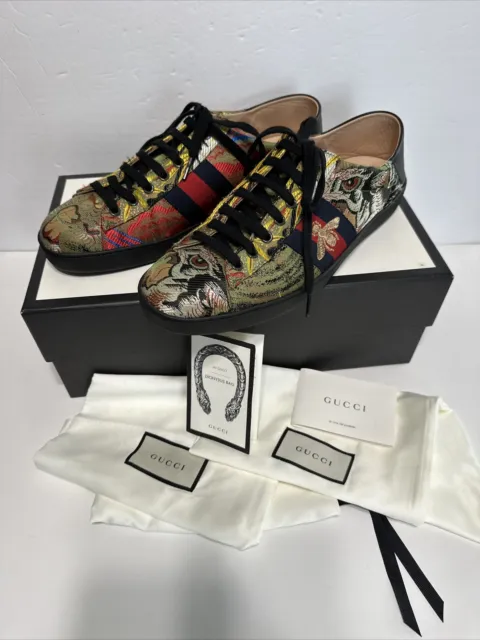 Mens Gucci Ace Tiger Jacquard Sneaker Sz Us 10 Super Rare Limited