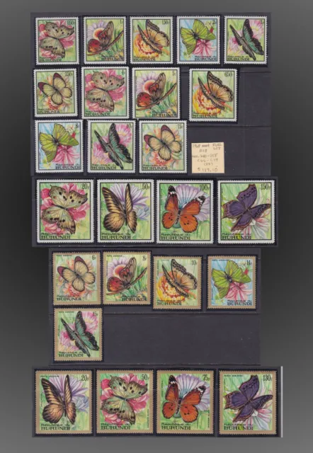 1968 Burundi African Butterflies  Nh Sct. 240-255 C66-C74Mi.411-435