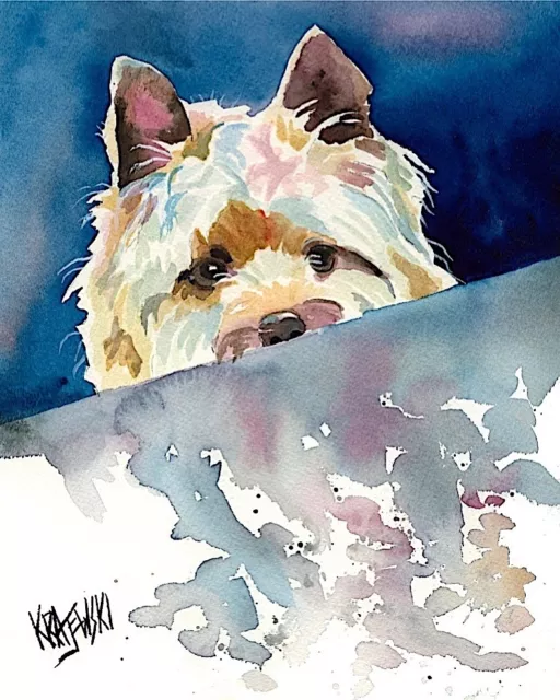 Cairn Terrier Dog 8x10 Art PRINT Signed by Artist Ron Krajewski Painting   