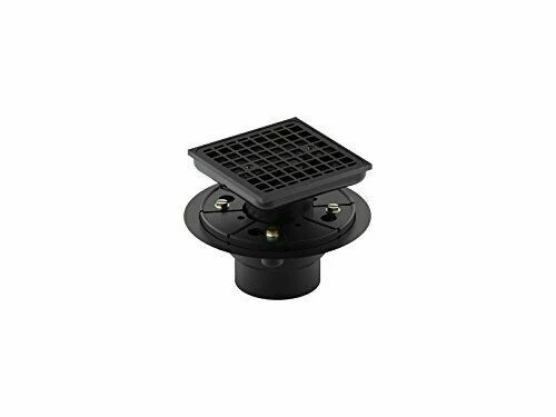 KOHLER K-9136-BL Clearflo Square Shower Drain in Matte Black