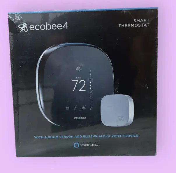 Ecobee4 Smart Thermostat Model: EB-STATE4-01 With Room Sensor & Built-in Alexa