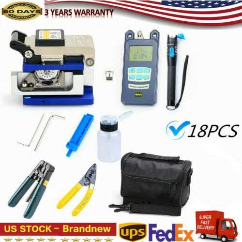 FTTH Tool Kit with FC-6S Cleaver Optical Power Meter Visual Finder
