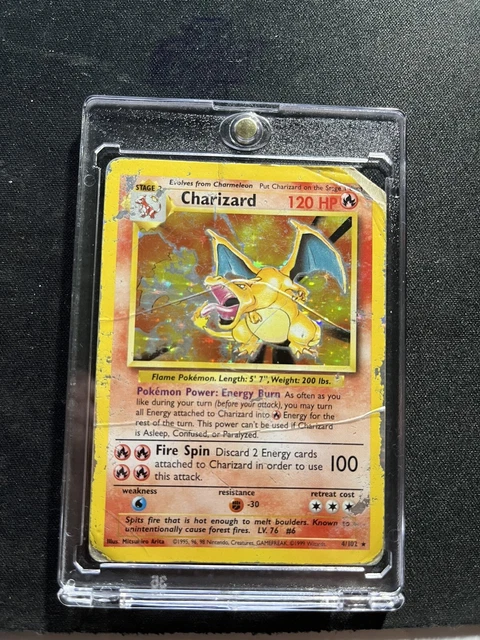 Alte Pokémon Card Charizard / Glurak 4/102 Base Set 1999 Holo Englisch Original