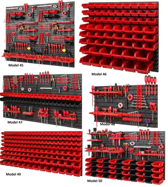 Wall Mounted Tool Peg Board Set Garage Storage Bins Workshop Rack Shed Organiser