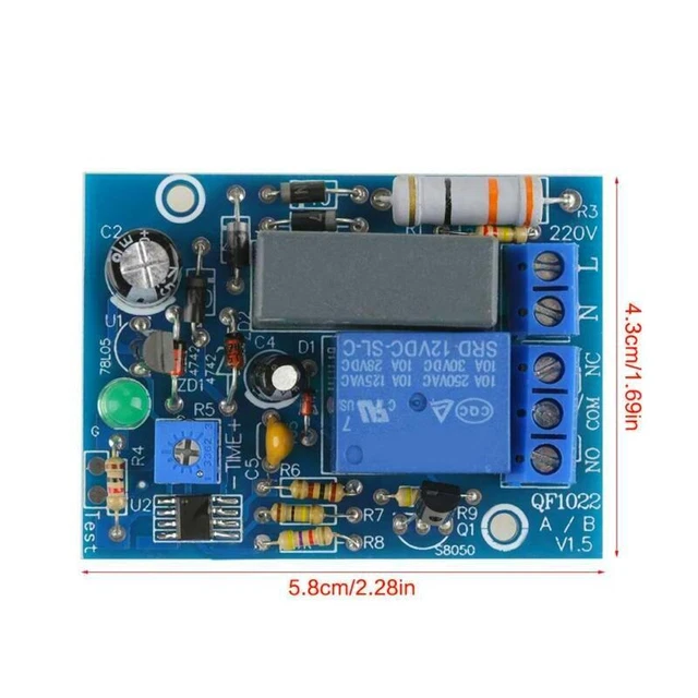 Einstellbares Zeitrelais-Schaltmodul 0–10 s – 220 V – schneller Versand