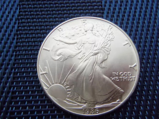 1986 American Eagle silver dollar, BU, 1st year
