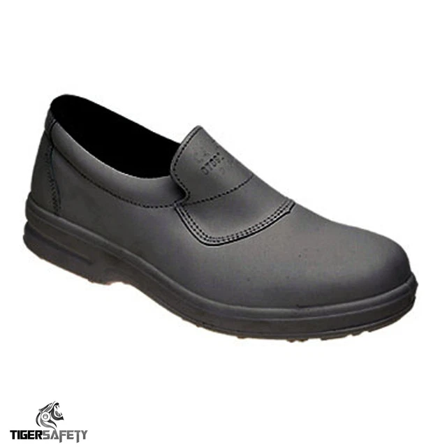 Toesavers 3455 S1 Src Homme Noir Cuir à Enfiler Acier Bout Coqué Sécurité Shoes