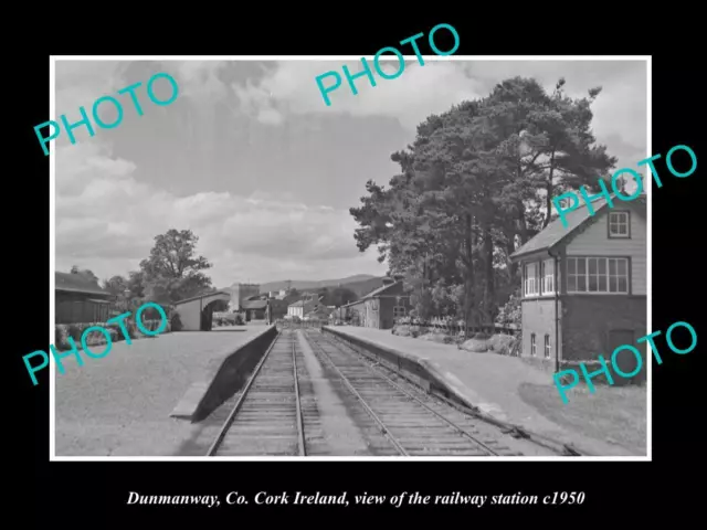 OLD 8x6 HISTORIC PHOTO OF DUNMANWAY CORK IRELAND THE RAILWAY STATION c1950