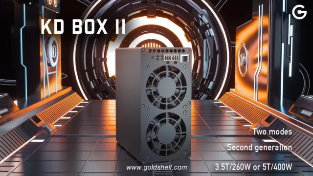 Goldshell KD BOXII combo, 5Th 400W OR 3.5TH 260W,two KD BOXII+1200W PSU,NO WIFI