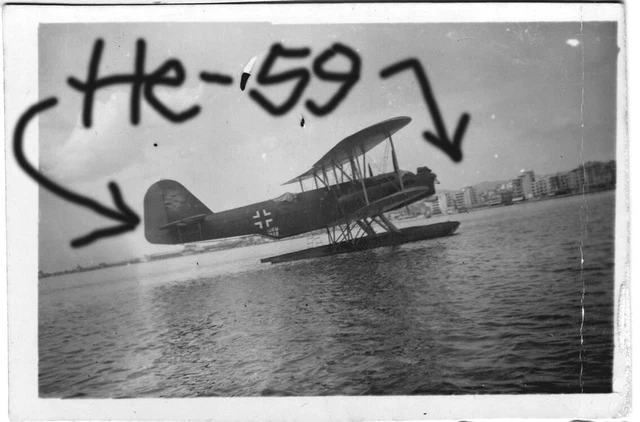 ORIG. FOTO, LUFTWAFFE Flugzeug, Heinkel He-59 Wasserflugzeug Saloniki ...