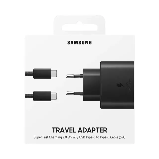 Original Samsung USB-C Schnellladegerät - 45W - (EP-TA845) inkl. Kabel (Schwarz)