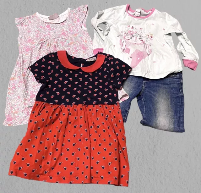 Girls Toddler Mixed Clothes Bundle Joblot X 4 Dresses Top & Jeans 2-4yrs Outfits