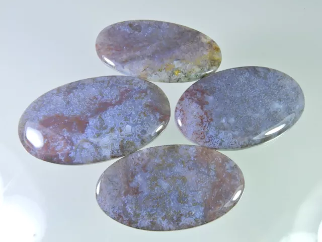 335Cts. Natural Moss Agate Oval Cabochon Loose Gemstone 04 Pcs Lot 50-56 MM R281