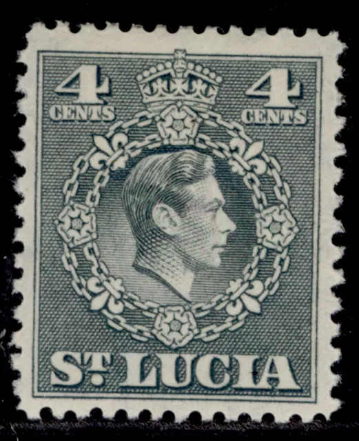 ST. LUCIA GVI SG149, 4c grey, M MINT.