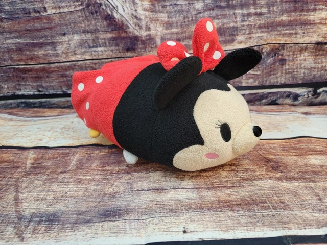 Disney Collection Tsum Tsum Plush Minnie Mouse Toy Pillow Red Black White 12"