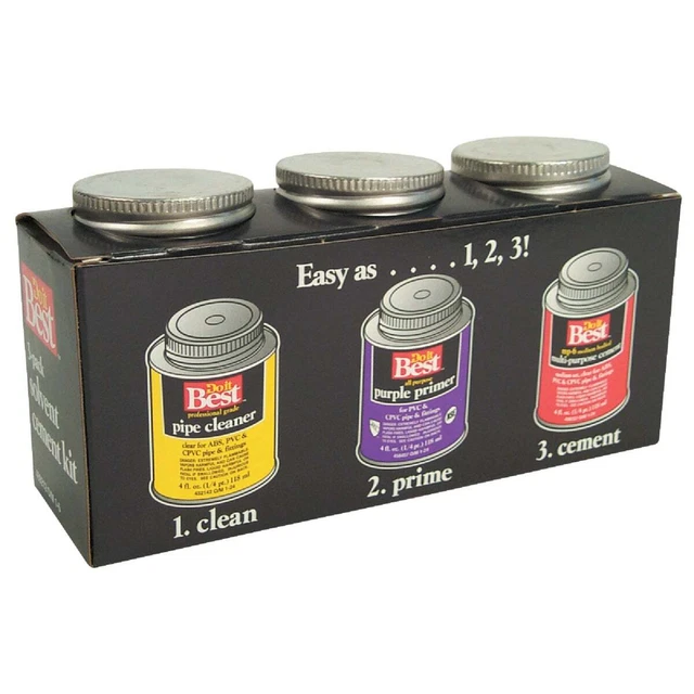 Do it Best Cleaner, Primer & PVC Cement Kit, (3) 4 Oz. Cans 019701 SIM Supply,