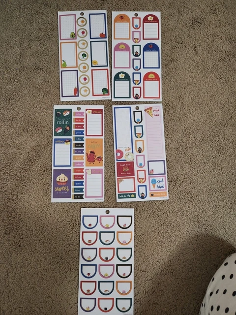 Cute Food Themed Planner Stickers Work School Organization To do Lists