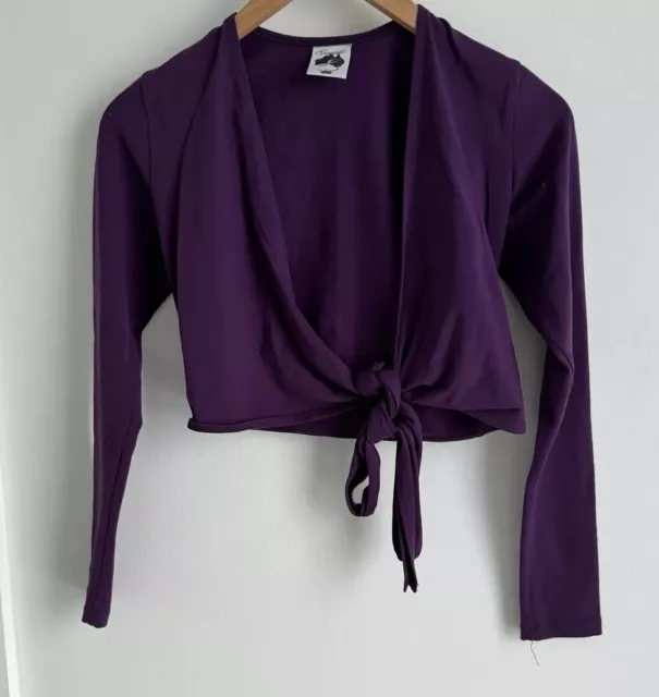 Womens Adult XS 8 Dance Wear Purple long sleeve bolero crossover Energetiks Top