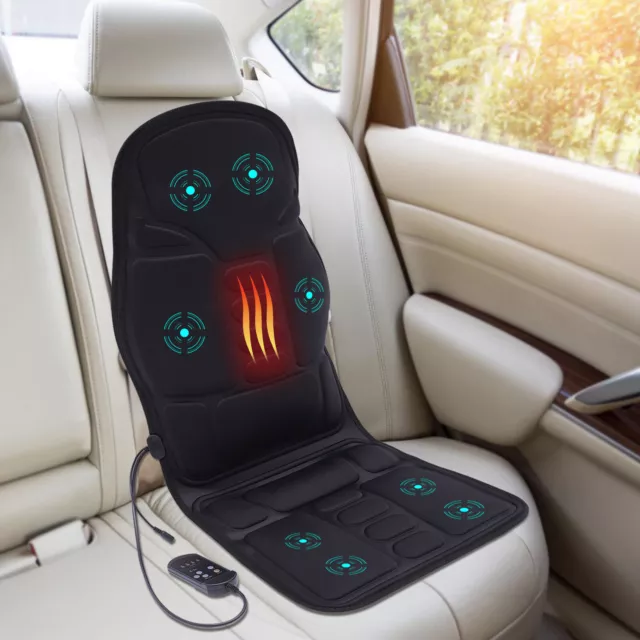 Massage-Sitzauflage Massagesitz mit Sitzheizung für Auto & Zuhause + Adapter 12V