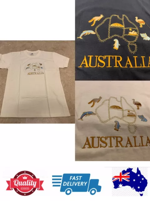 Australia Souvenir T shirt Kangaroo AU Map Souvenir cotton T shirt, AU stock