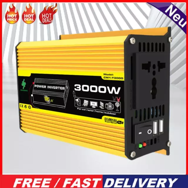 DC 12V To AC 110/220V Vehicle Smart Inverter Intelligent Power Inverter Dual USB