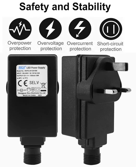 STRING LIGHT DRIVER LED Transformer Power Adapter UK Plug AC 110V To DC