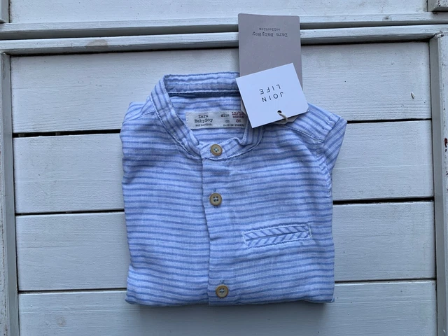 Camicia Neonato Bambino Zara Baby Boy 12-18 Mesi 86Cm Cotone-Lino