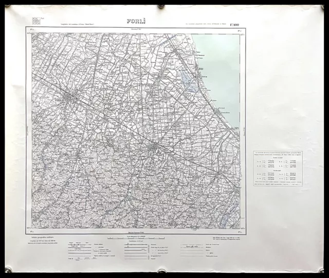 1970ca * Manifesto, Poster Originale "Forlì - Cartina Geografica Vecchia Mappa "