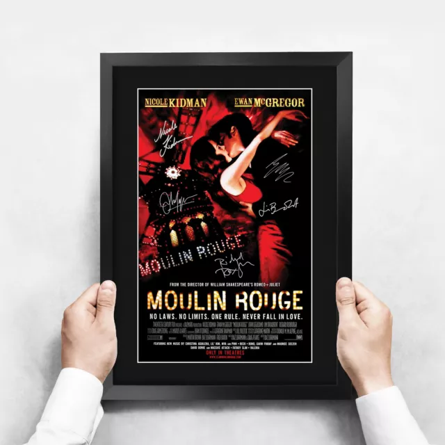 Moulin Rouge! A3 Framed Nicole Kidman, Ewan McGregor Poster Signed Movie Fans 3