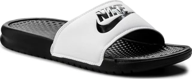 Nike Flip flop slider mens Benassi JDI Slider Flip Flops white black