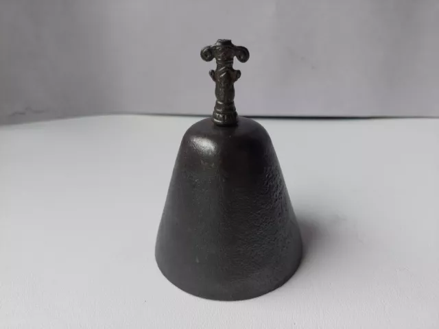 Vintage Cast Iron School Table Bell Big Clapper 4.5" X 3.5" 2