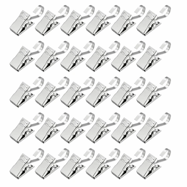 Curtain Clip Hook Set Clips for Photo Home Decoration 0.71"*0.39" 30 Pack Silver
