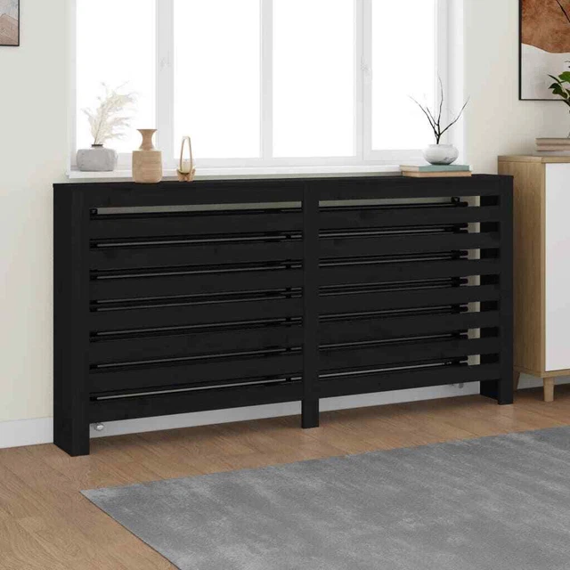 Vidaxl Copertura Termosifone Nera 169x19x84 cm Legno Massello di Pino