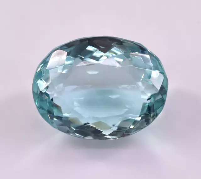 Natural 33.55 Ct Attractive Blue Brazilian Aquamarine Oval Cut Loose Gemstone A+