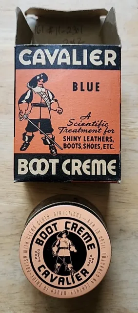 Vintage Cavalier Blue Boot Cream and Box