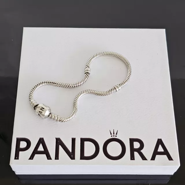 Pandora Moments Snake Chain Sterling Silver Charm Bracelet 590702 19cm Free Post