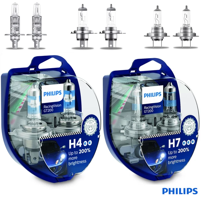 PHILIPS RACING VISION GT200 H4 H7 All Types Free Choice 2pcs £19.90 ...