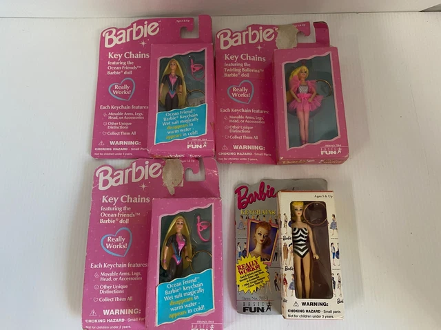 Barbie Lot of 4 Basic Fun Keychains Mattel Vintage