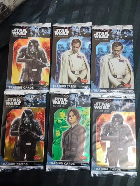 100 x Topps Star Wars Rouge One 2016 Trading Cards Packs scellés, 500...