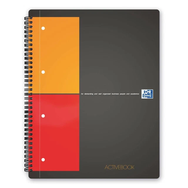 Blocco spiralato International Activebook - 1 rigo con margine - 240 x 297mm - 8