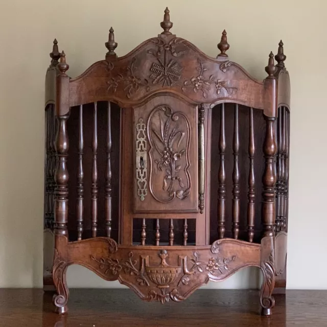 Antique French Panettiere Carved Walnut Early 19c