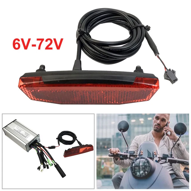 Ebike Rear Light / Tail Light LED Safety Warning Rear Lamp For E-scooter 6V-72V