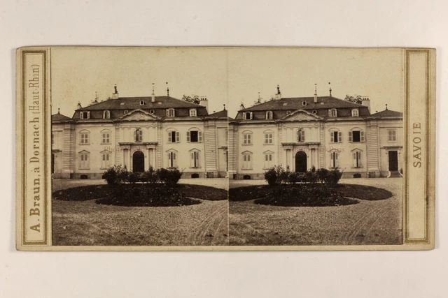 Frankreich Savoie Ferney Schloß Voltaire c1865 Foto A.Braun Stereo Albumin