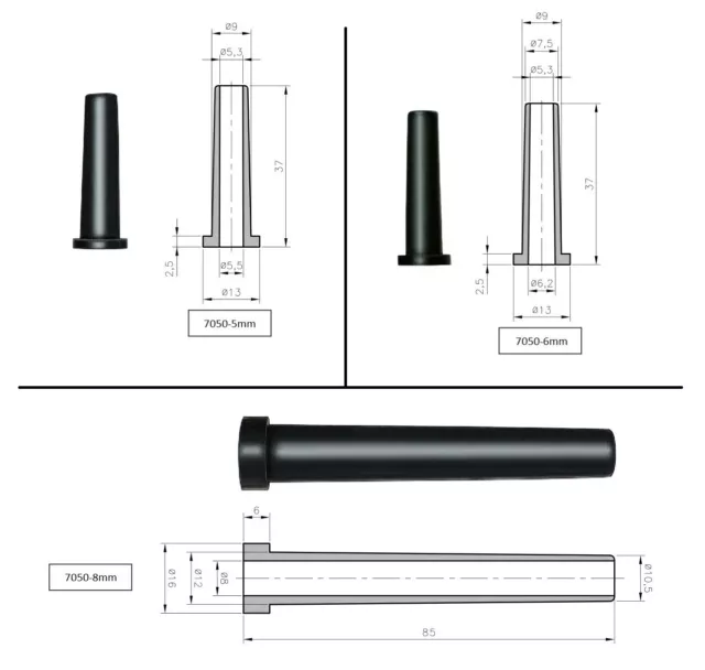 Kabelknickschutz Knickschutztülle aus weich PVC schwarz für Kabelreparatur