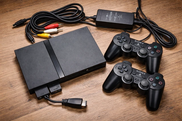 Console Sony PS TWO PS2 Slim Playstation 2 avec câbles sans manette Noir Black | Rakuten