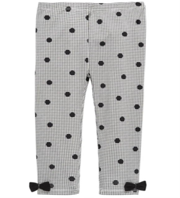 First Impressions Toddler Girl's Dot Print Houndstooth Leggings White Size 4T